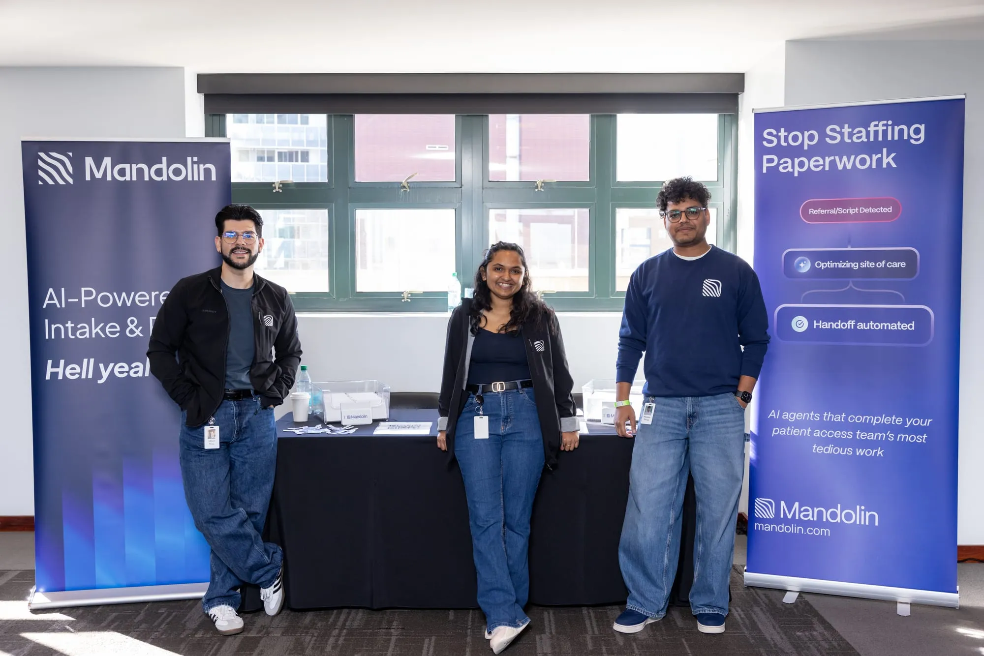 The Mandolin booth at a healthcare technology event